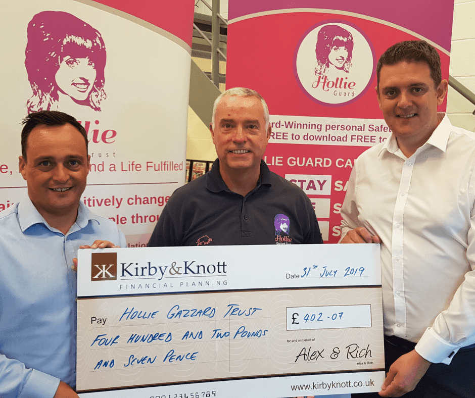 Kirby and Knott donation to Hollie Gazzard Trust
