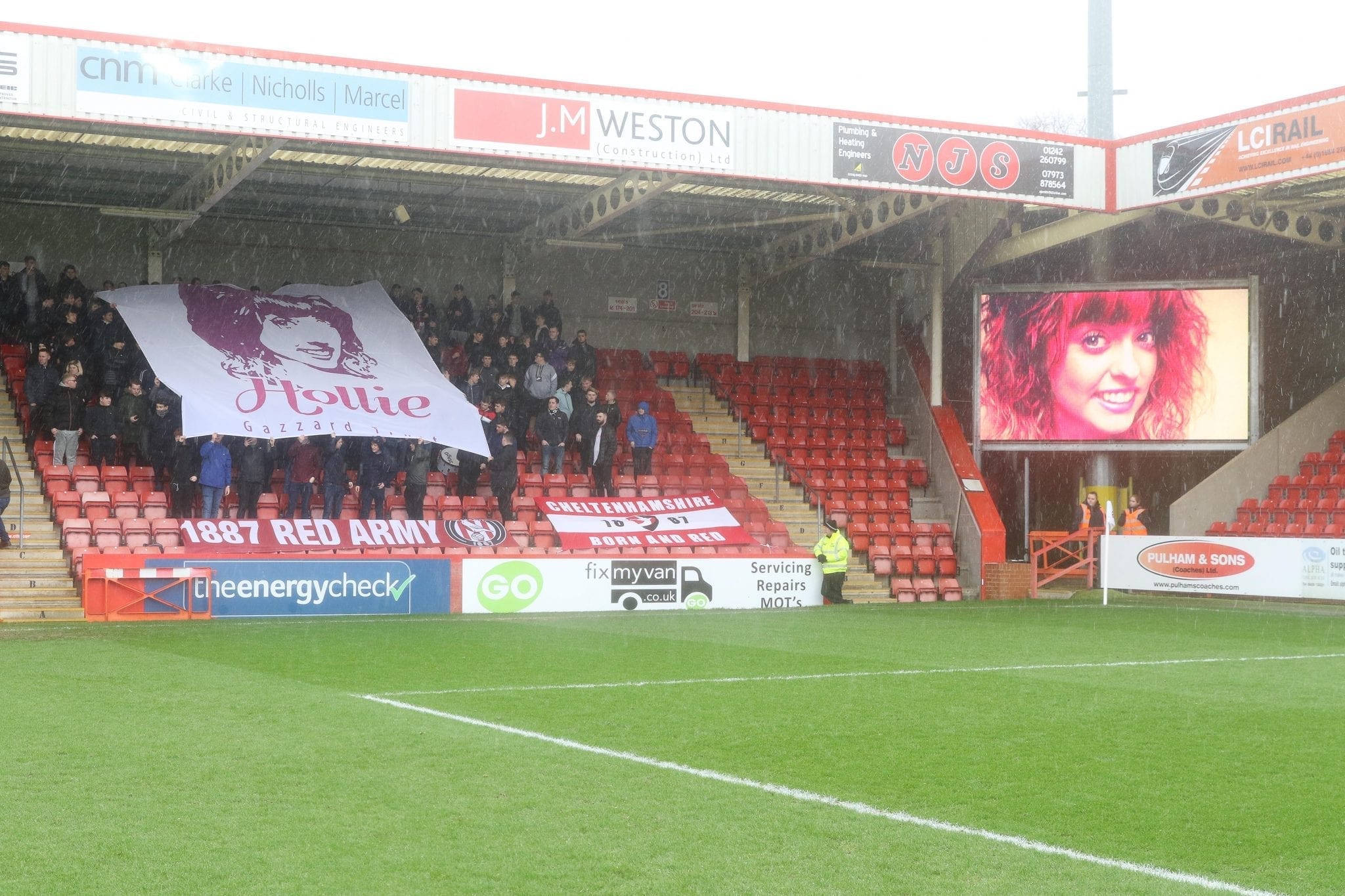 Hollie Gazzard Flag at Cheltenham Town FC